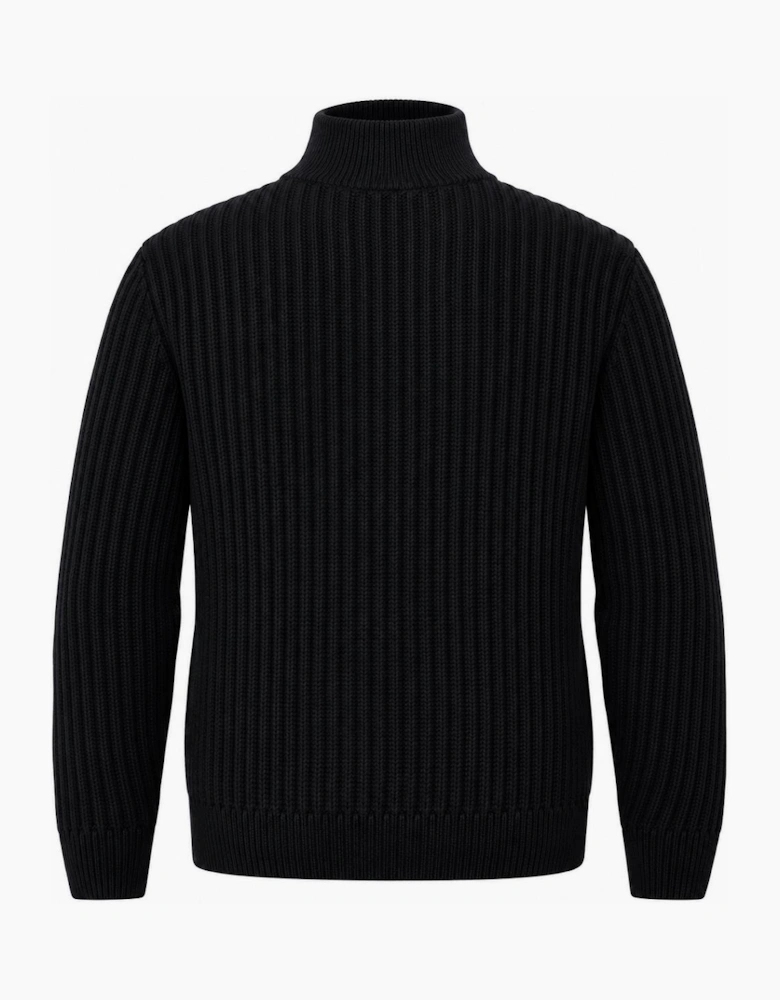 BOSS Kwinter Zip Neck Jumper Dark Navy