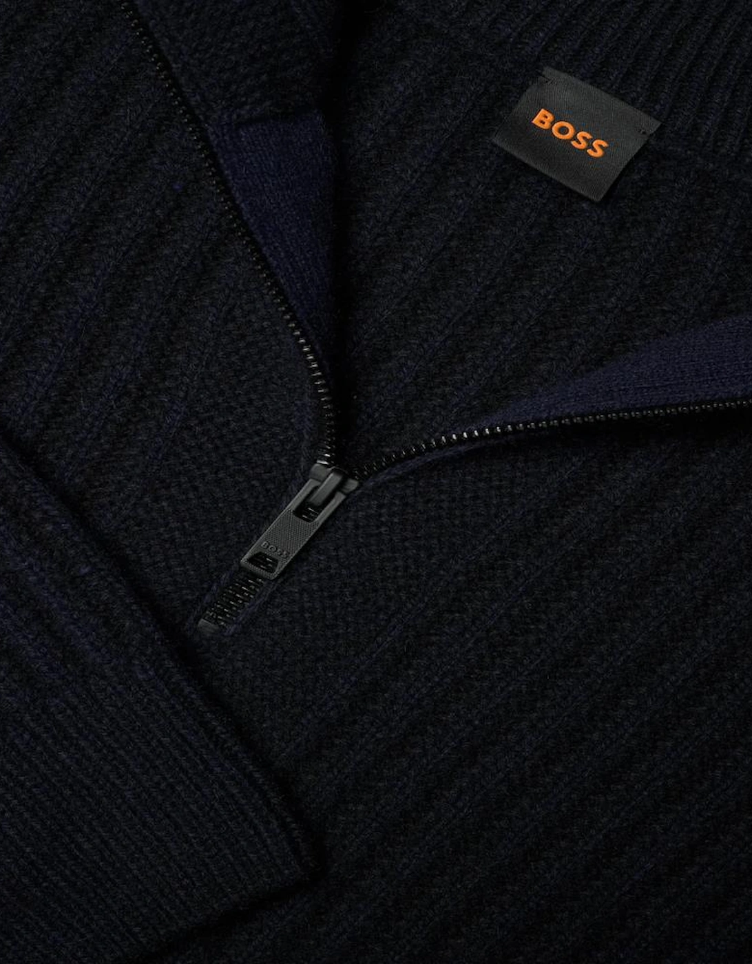 BOSS Kwinter Zip Neck Jumper Dark Navy