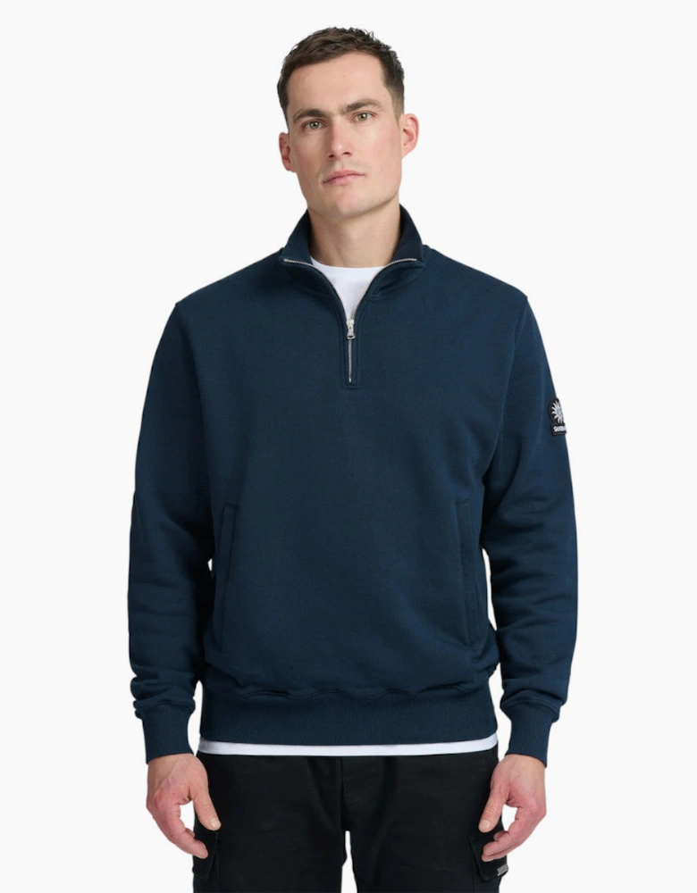 Sandbanks Quarter Zip Sweatshirt Navy
