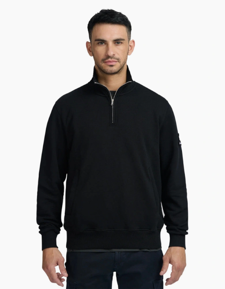 Sandbanks Quarter Zip Sweatshirt Black