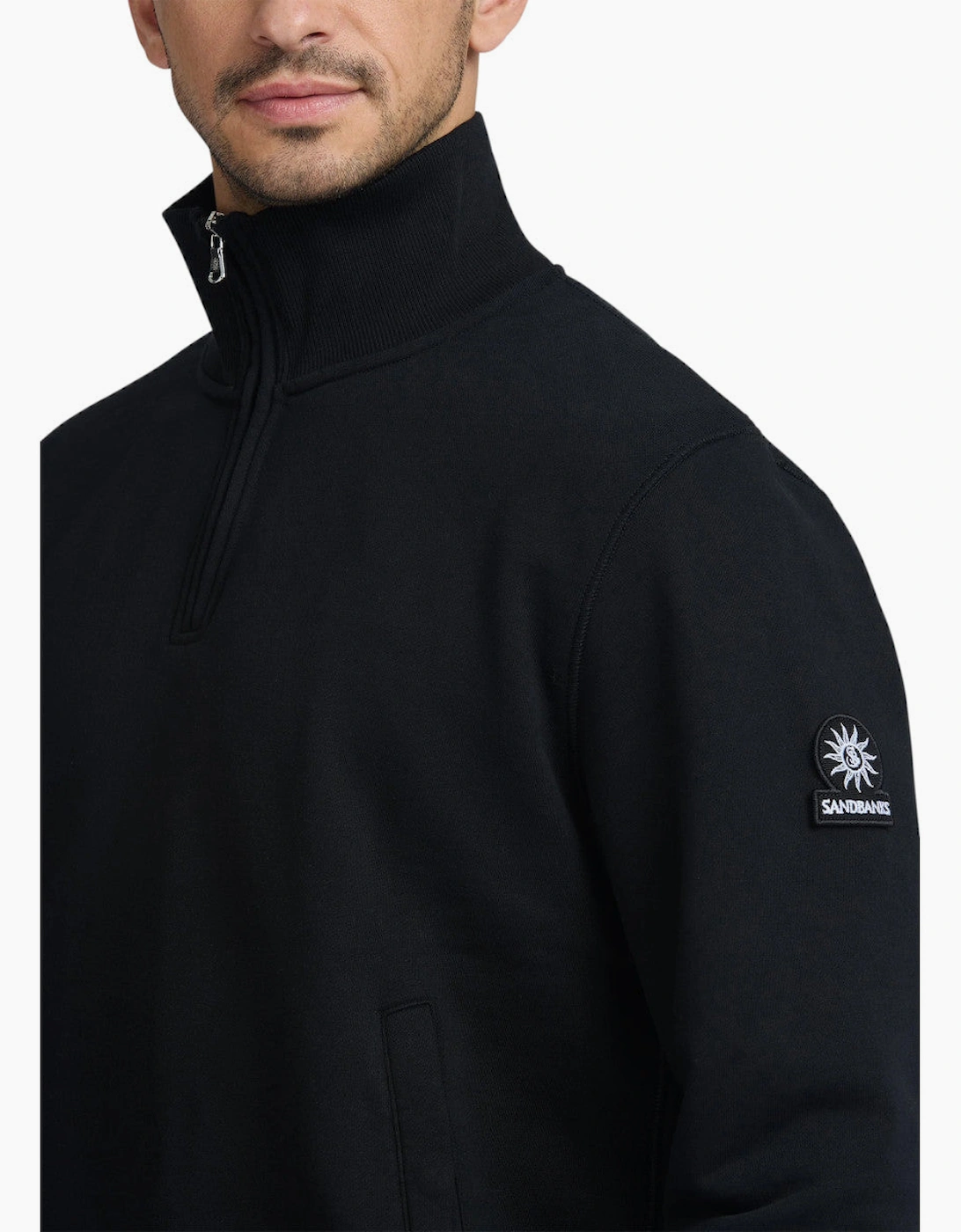 Sandbanks Quarter Zip Sweatshirt Black