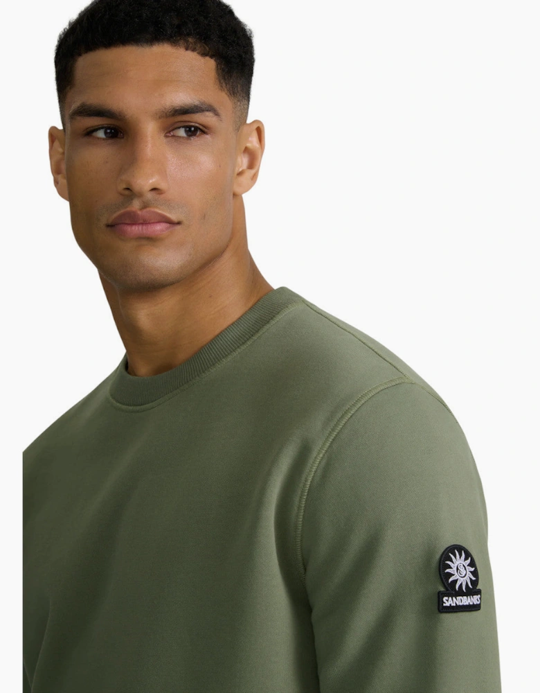 Sandbanks Badge Logo Sweatshirt Olive