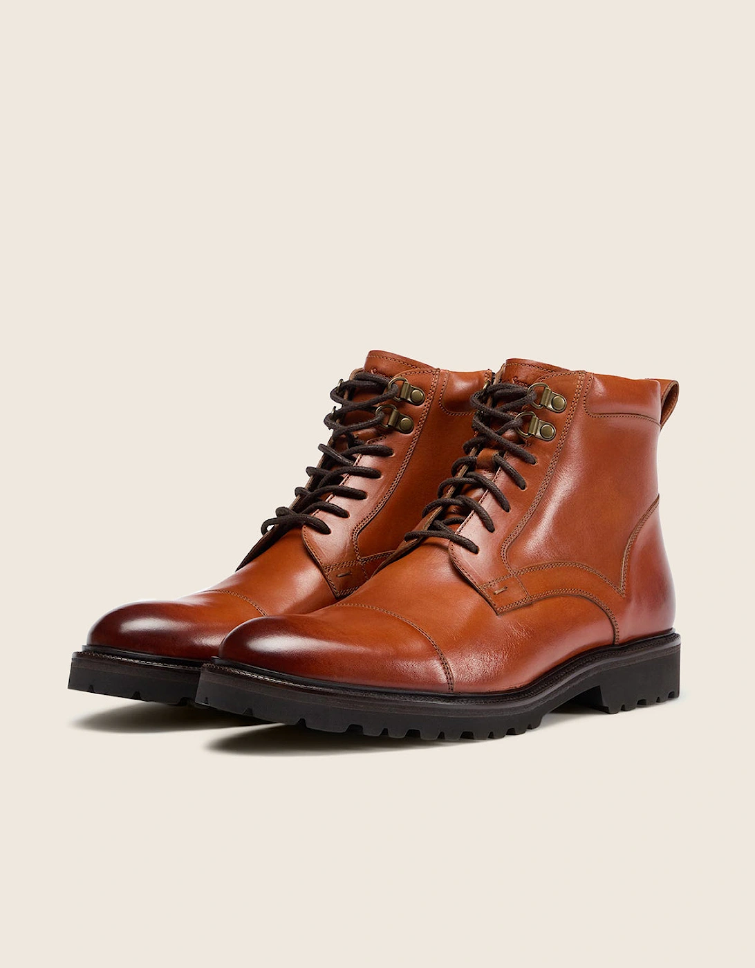 Oliver Sweeney Antiqued Leather Brogue Boots