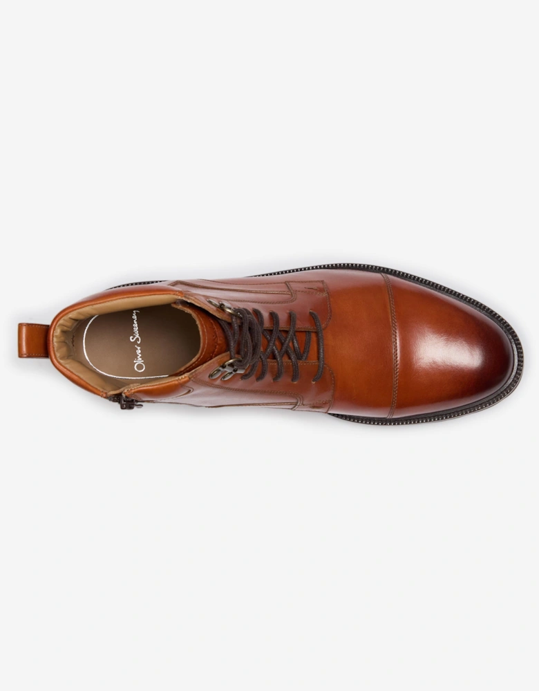 Oliver Sweeney Antiqued Leather Brogue Boots