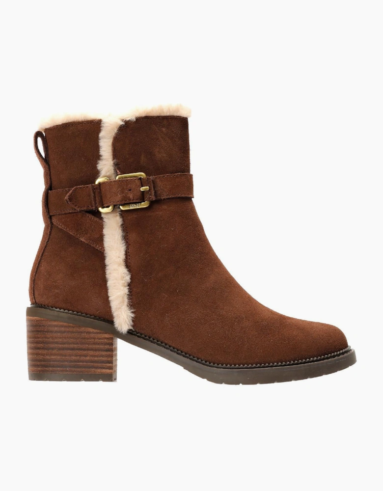 TOMS Hailey Buckle Suede Women's Dark Brown Boots