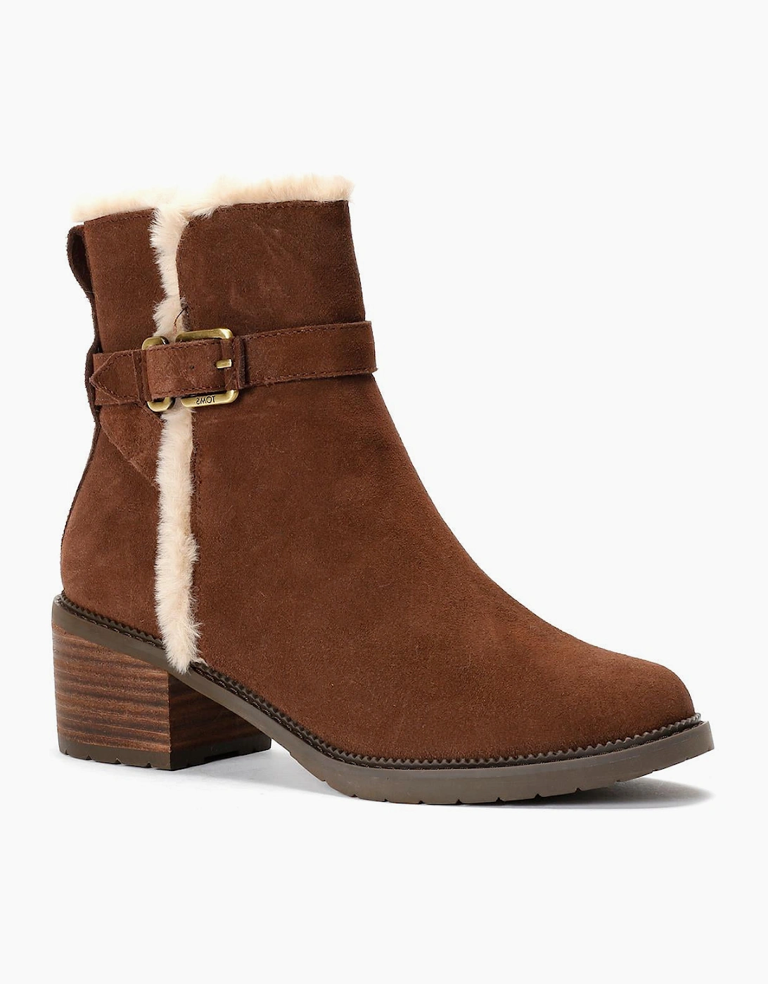 TOMS Hailey Buckle Suede Women's Dark Brown Boots