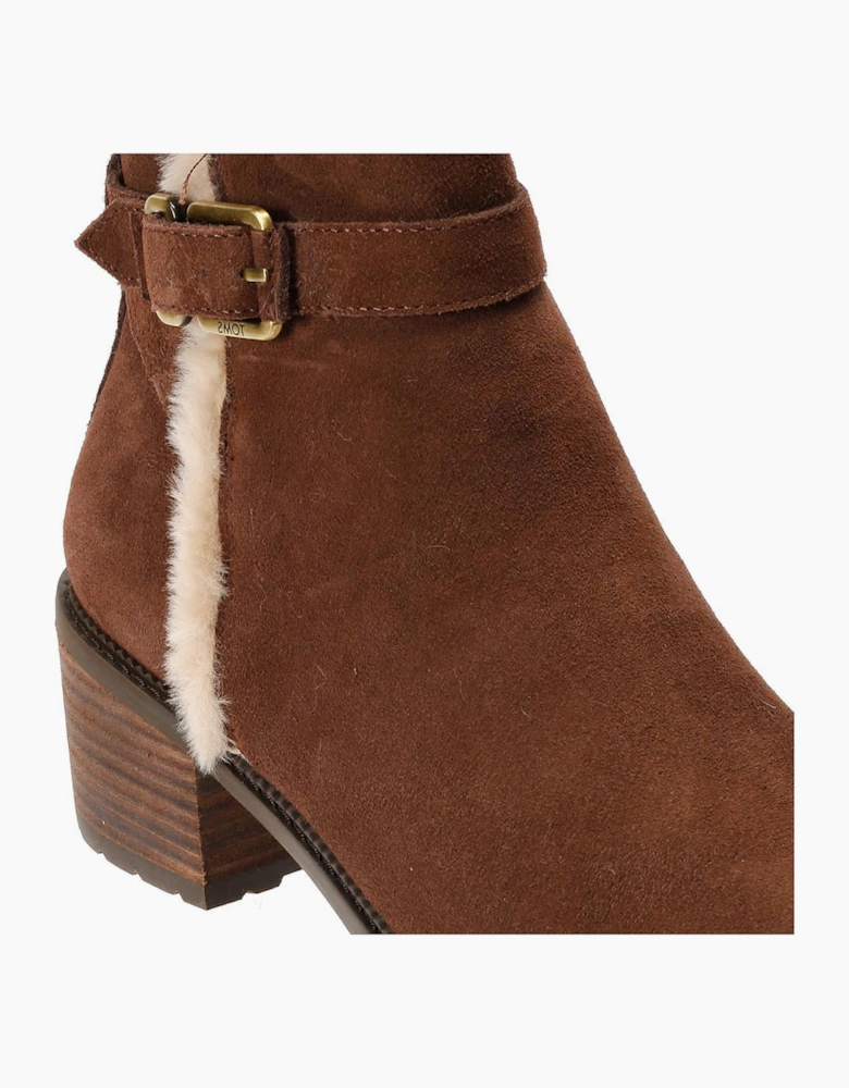 TOMS Hailey Buckle Suede Women's Dark Brown Boots