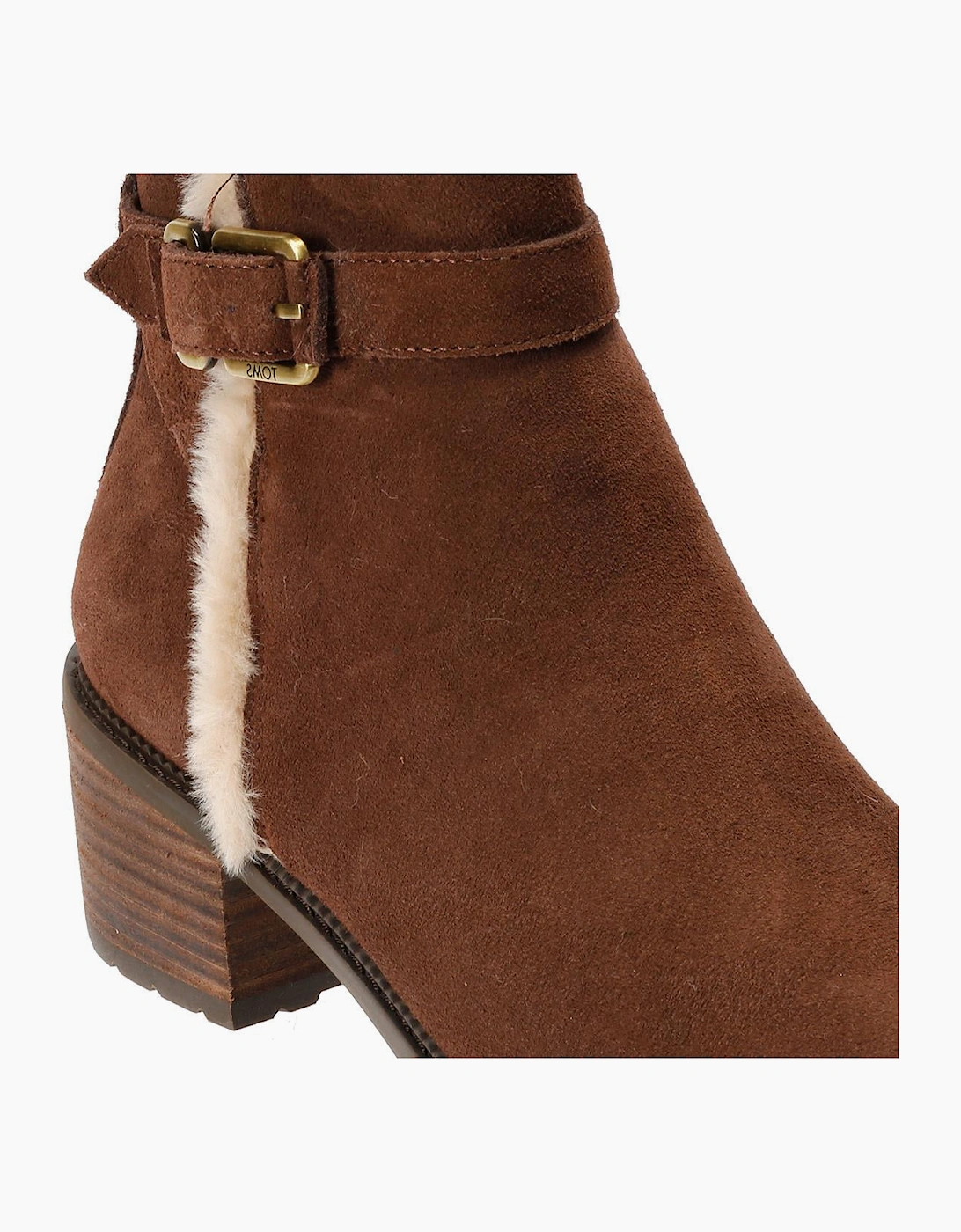 TOMS Hailey Buckle Suede Women's Dark Brown Boots