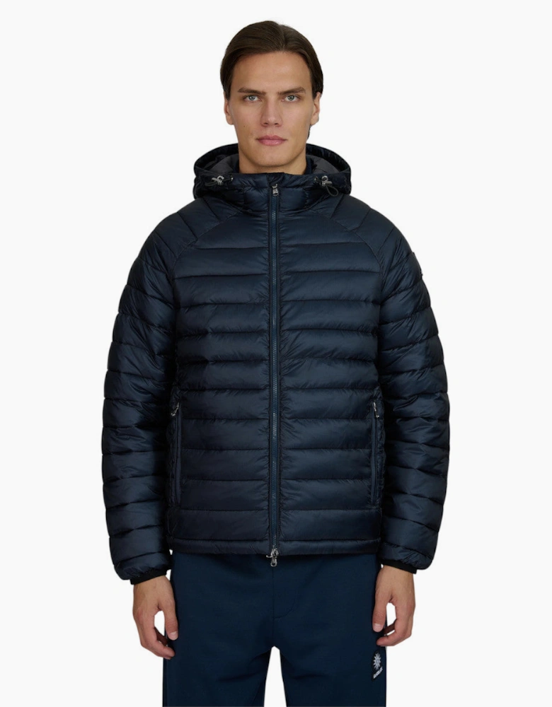 Sandbanks Raglan Hooded Micro Puffer A1-26 Navy