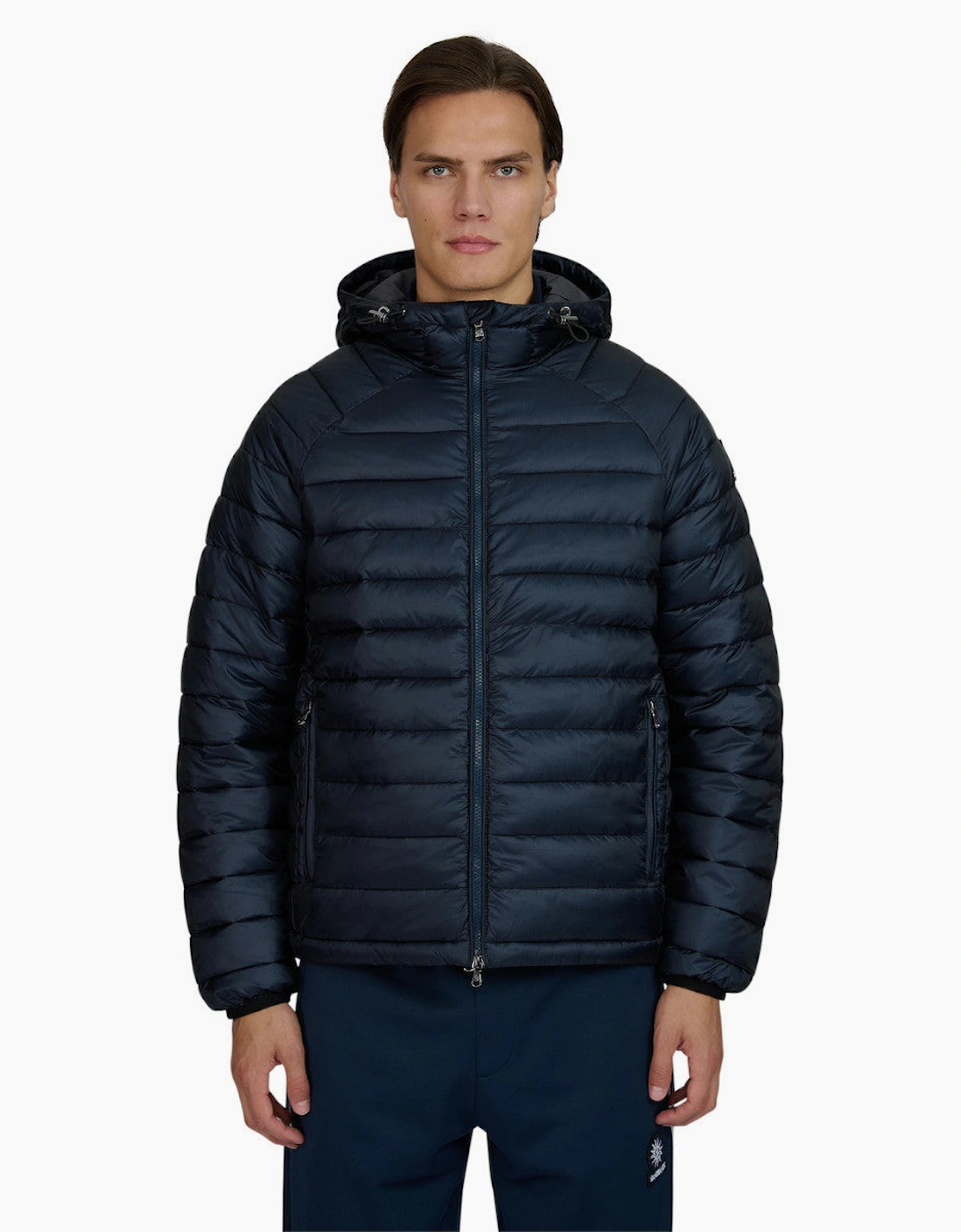 Sandbanks Raglan Hooded Micro Puffer A1-26 Navy