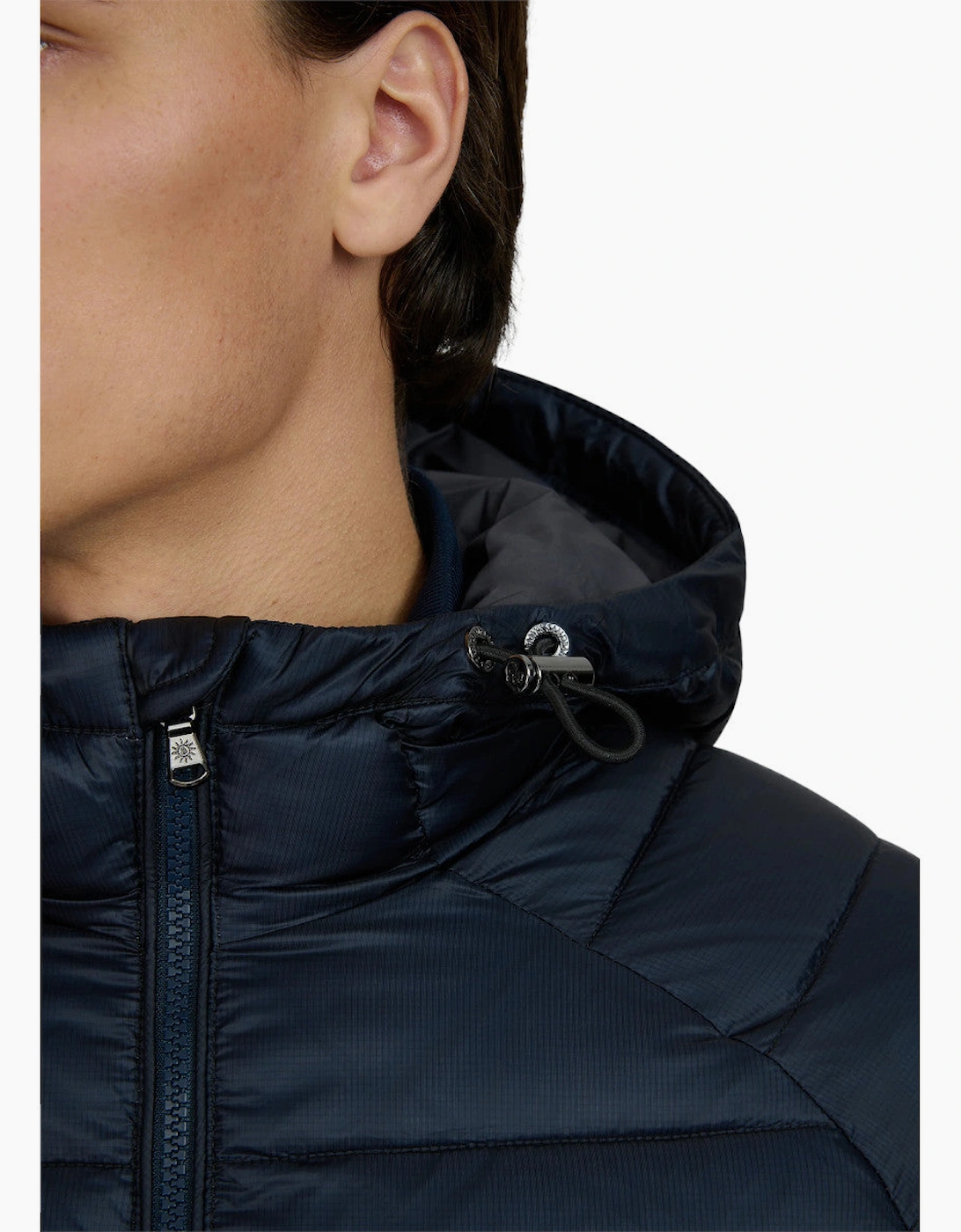 Sandbanks Raglan Hooded Micro Puffer A1-26 Navy