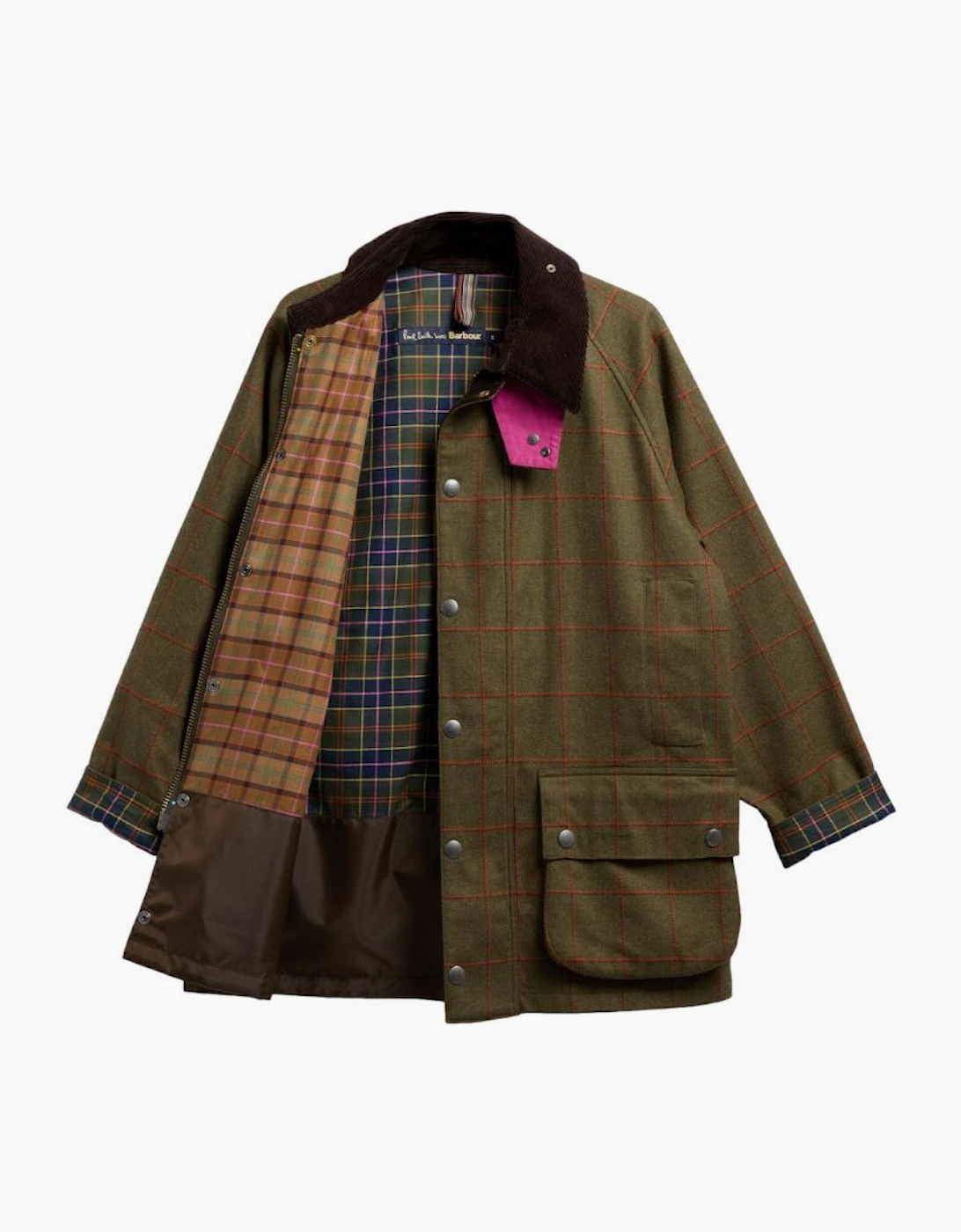 Barbour X Paul Smith Beaufort Wool Jacket OL72 Olive