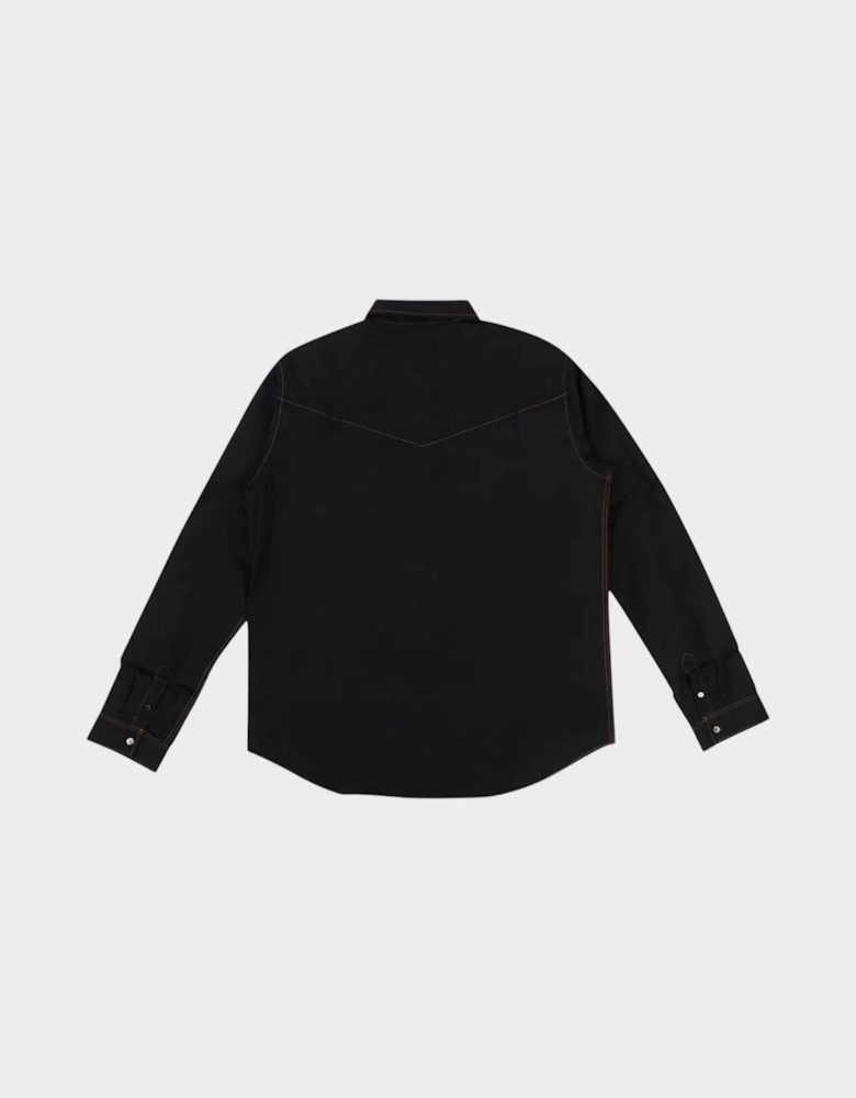 Long-Sleeve Shirt Button Black