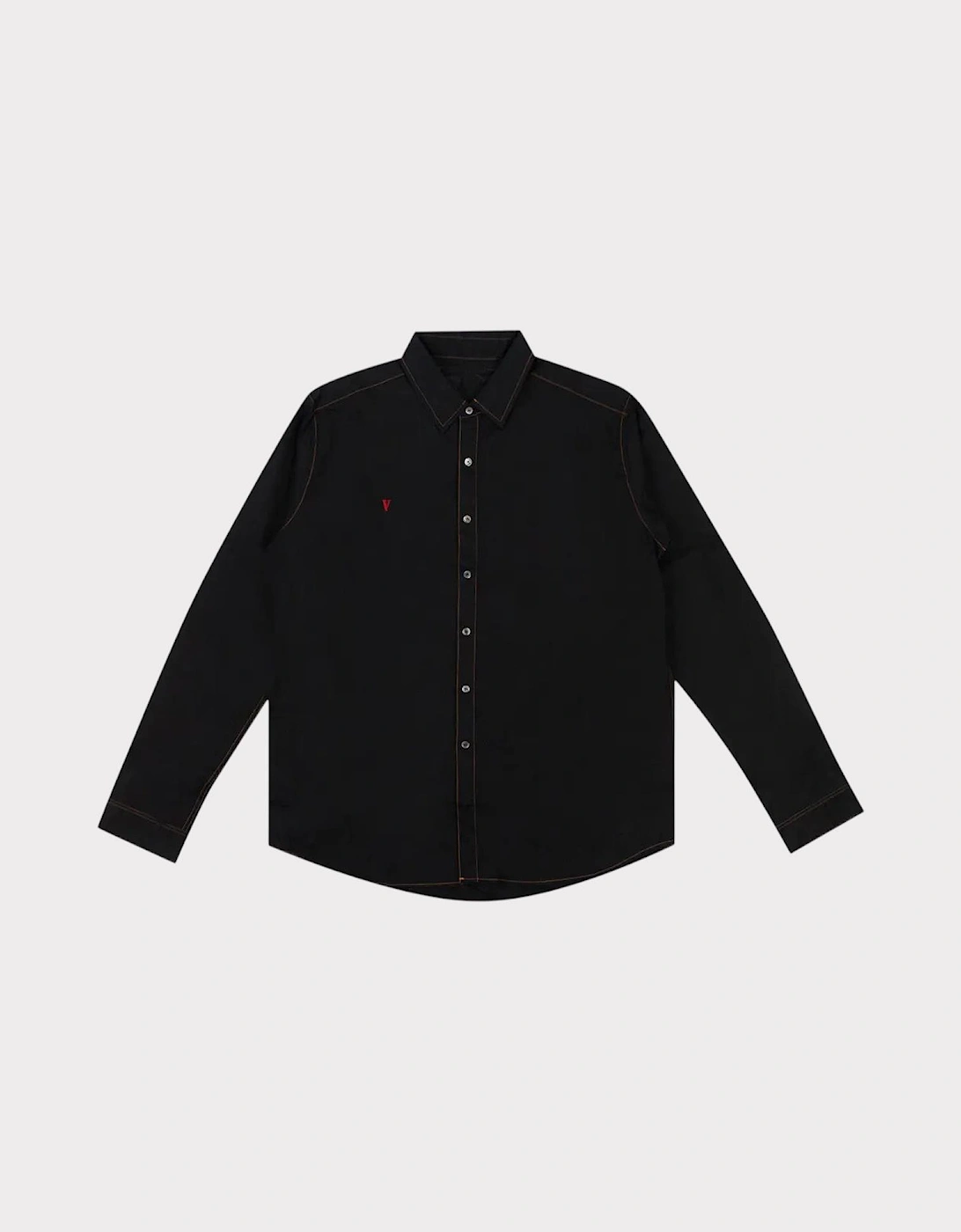 Long-Sleeve Shirt Button Black