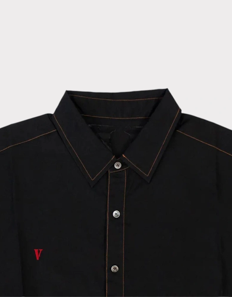 Long-Sleeve Shirt Button Black