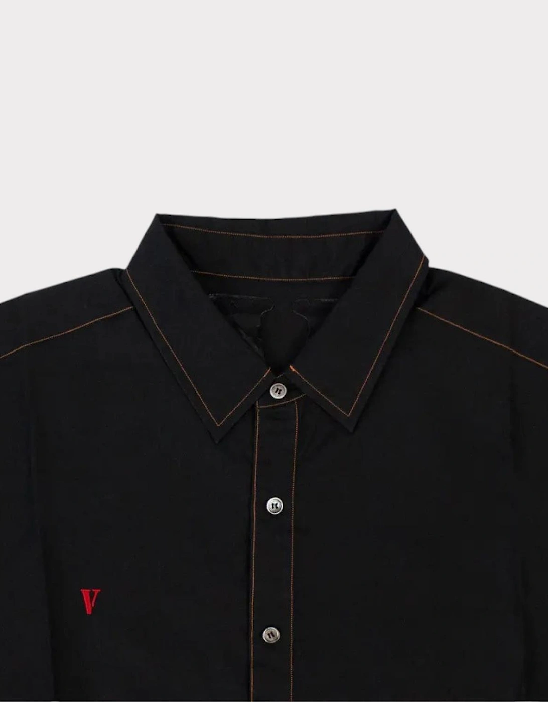 Long-Sleeve Shirt Button Black