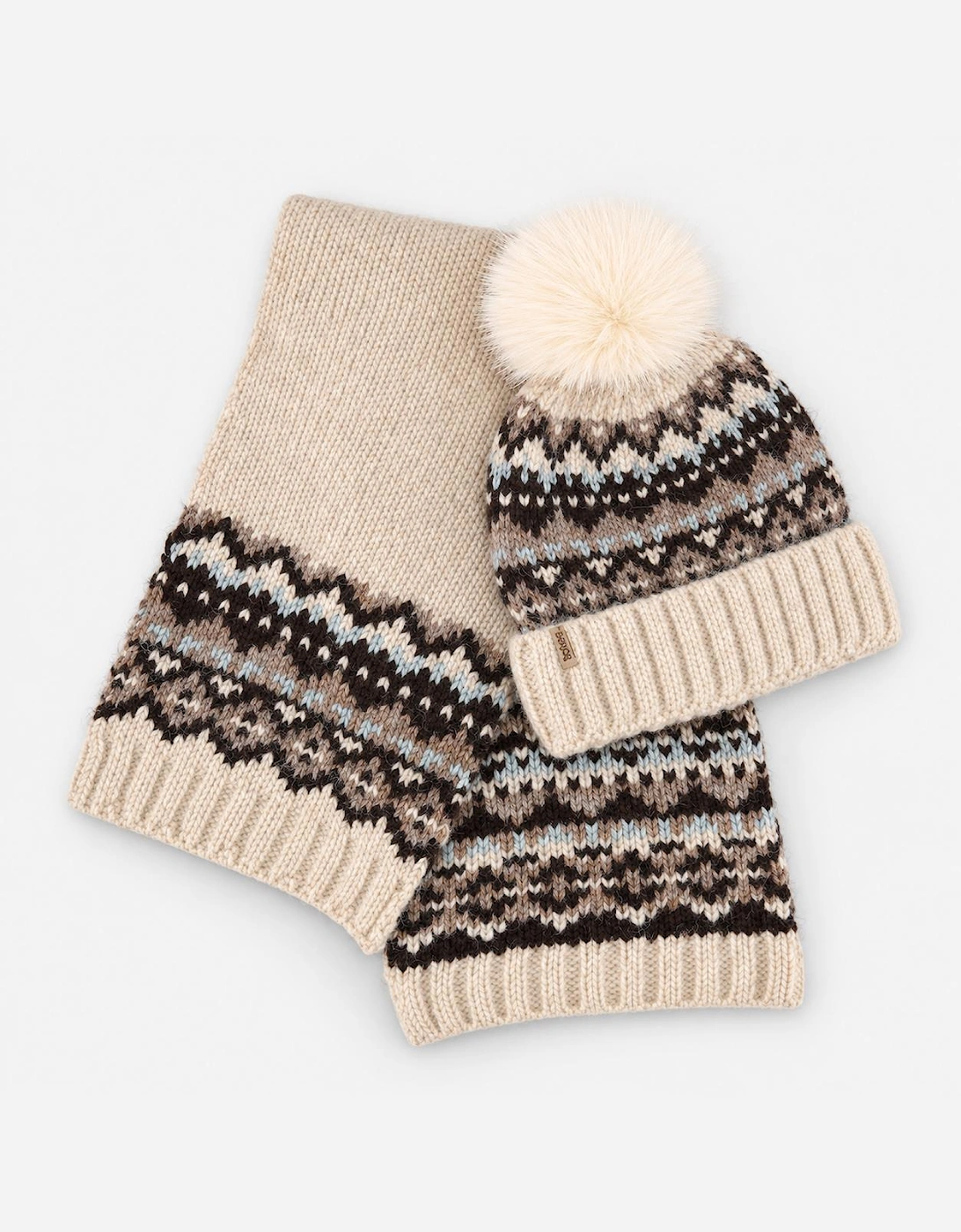 Women's Totes Toasties FAIR ISLE SCARF & HAT SET Womens Beanie Grey - Multi