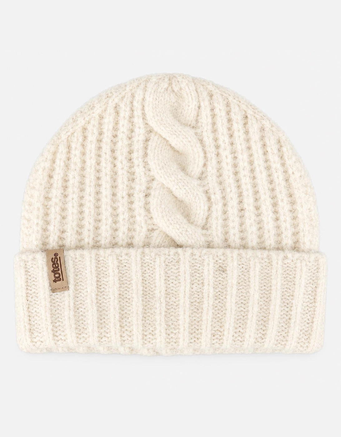 Totes Toasties CHUNKY BRUSHED RIB KNIT HAT SCARF & GLOVE SET Womens Beanie Cream