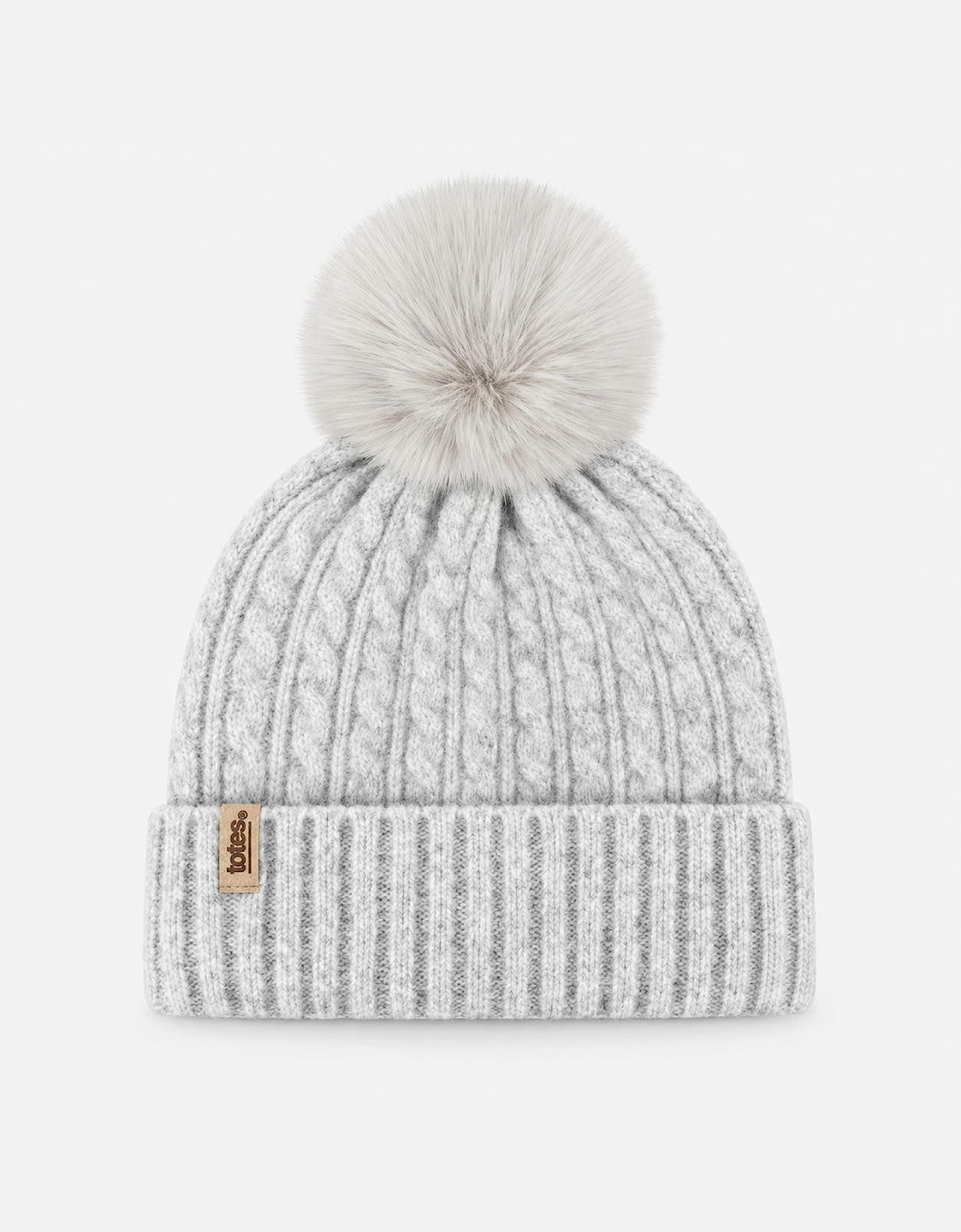 Totes Toasties KNITTED HAT SCARF & GLOVE GIFT SET Womens Beanie Grey