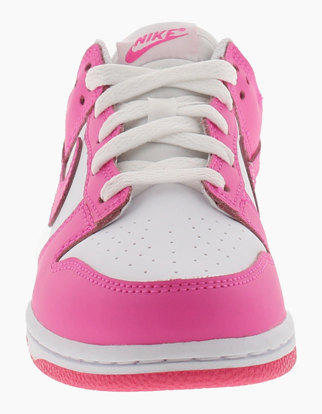 Nike Younger Girls Trainers Dunk Low Pb Lace Up white laser fuchsia UK Size