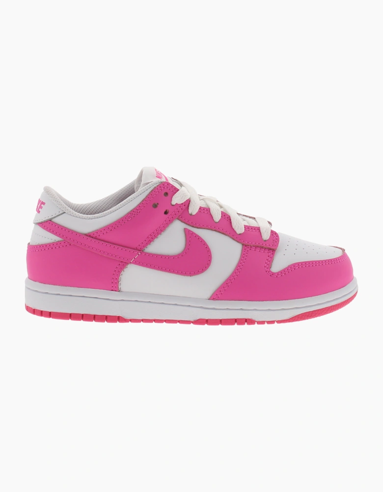 Nike Younger Girls Trainers Dunk Low Pb Lace Up white laser fuchsia UK Size