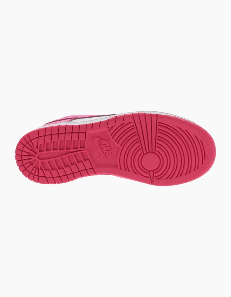 Nike Younger Girls Trainers Dunk Low Pb Lace Up white laser fuchsia UK Size