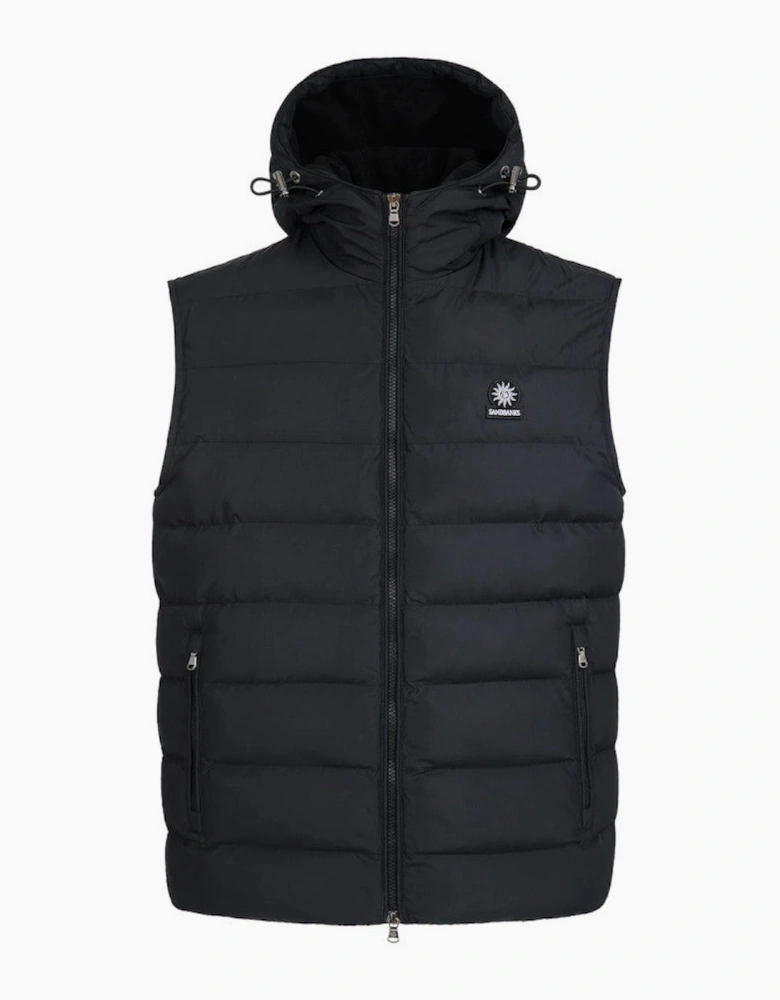 Sandbanks Frontier Micro Puffer Hooded Gilet Black