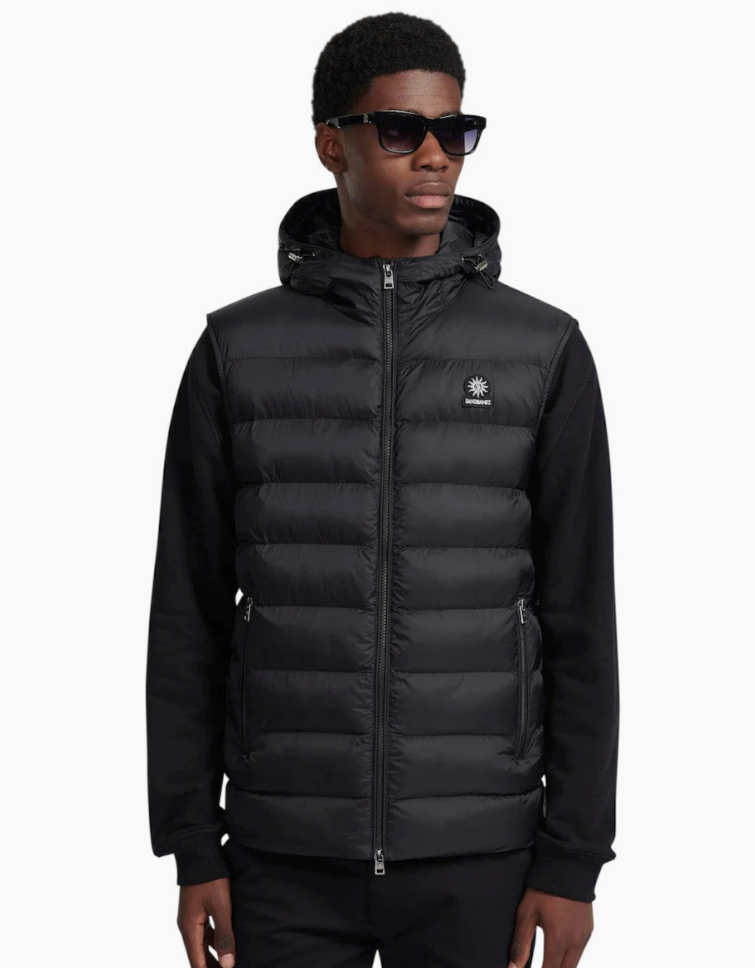 Sandbanks Frontier Micro Puffer Hooded Gilet Black