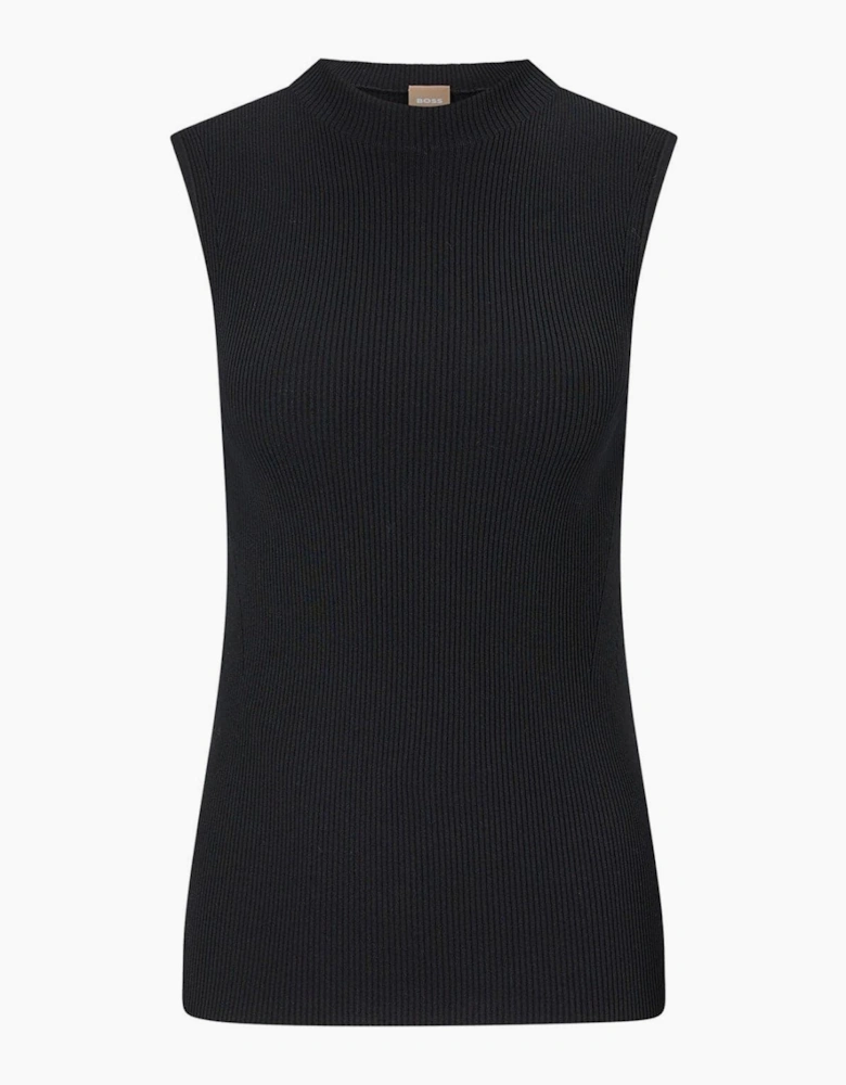 Feskies Knitted Slim Fit Mock Neckline Top
