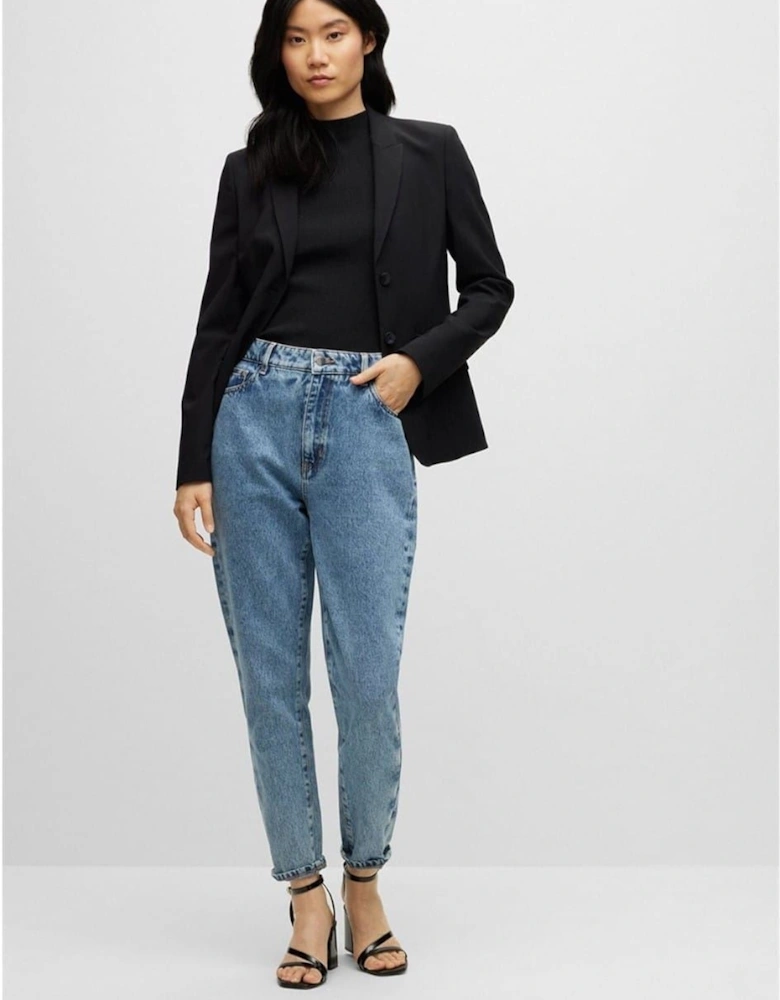 Feskies Knitted Slim Fit Mock Neckline Top