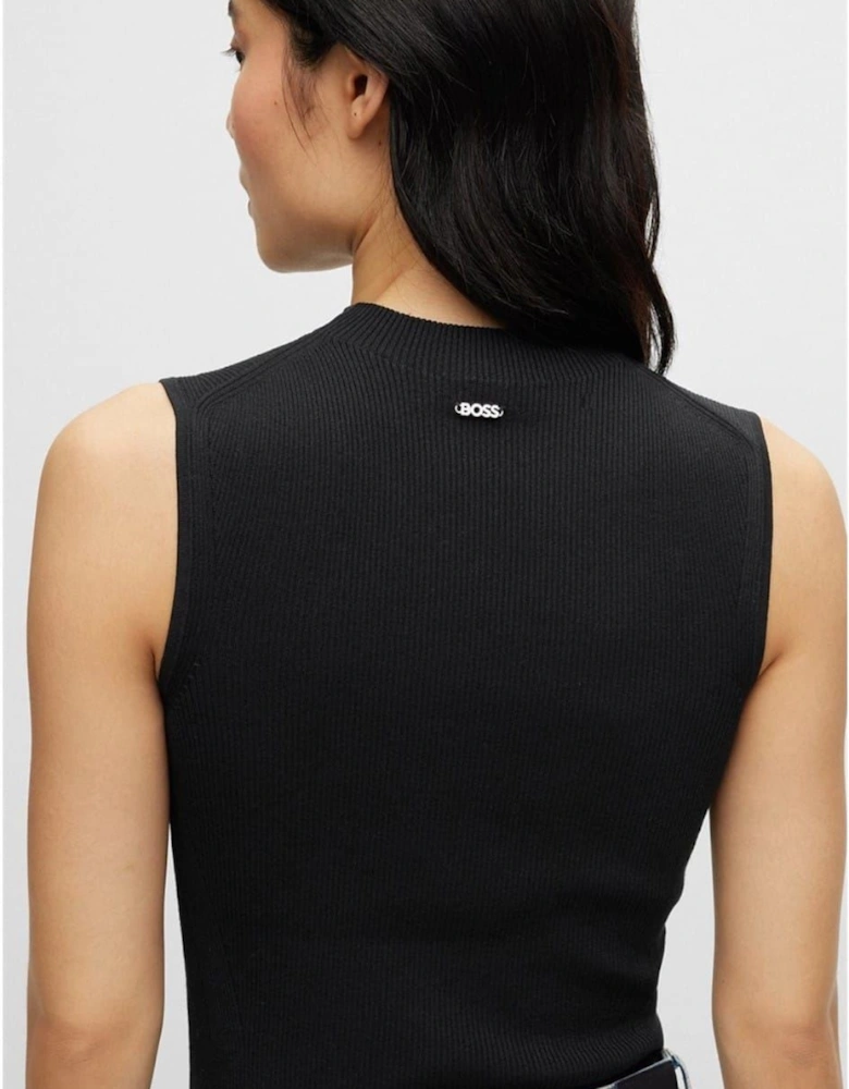 Feskies Knitted Slim Fit Mock Neckline Top