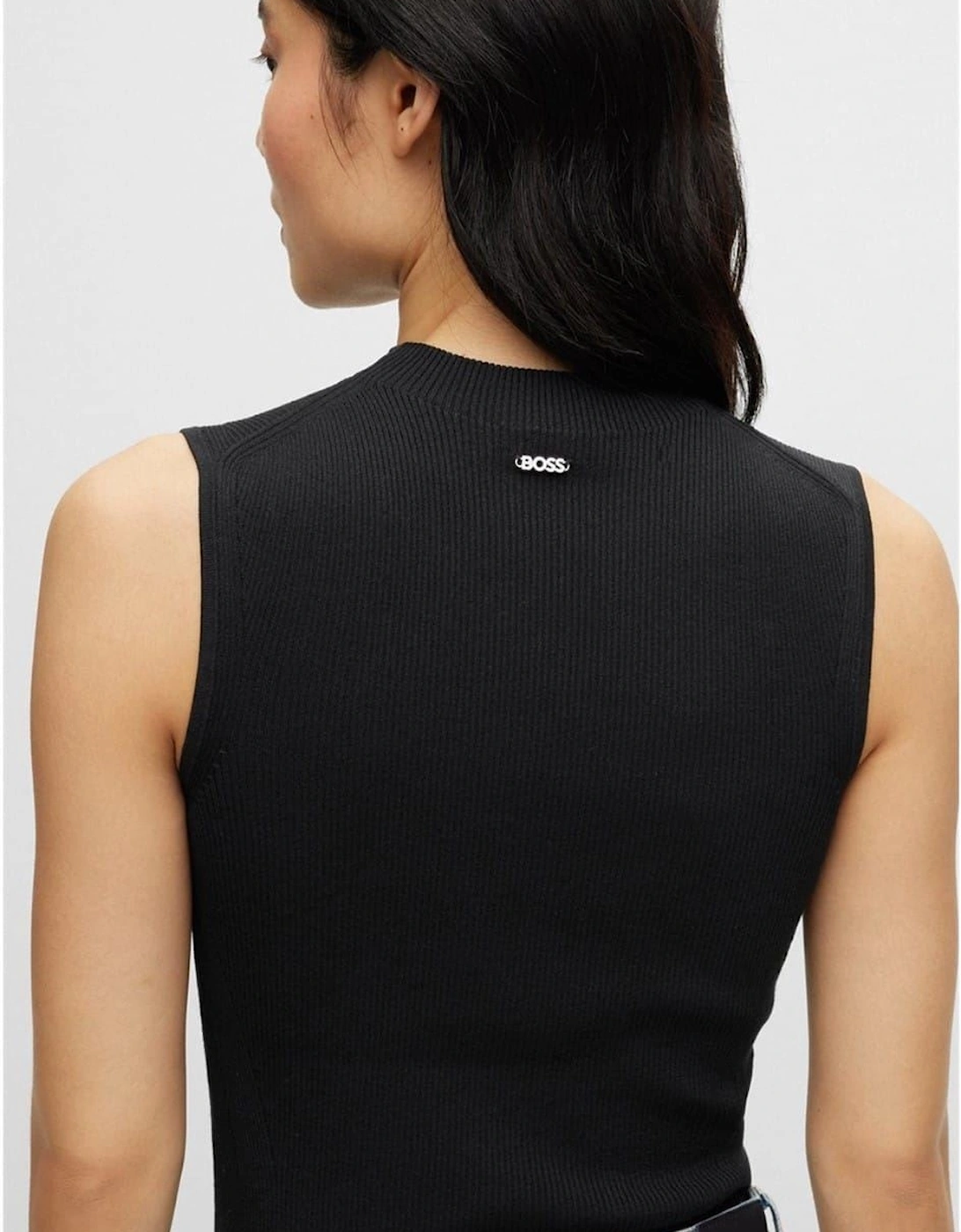 Feskies Knitted Slim Fit Mock Neckline Top