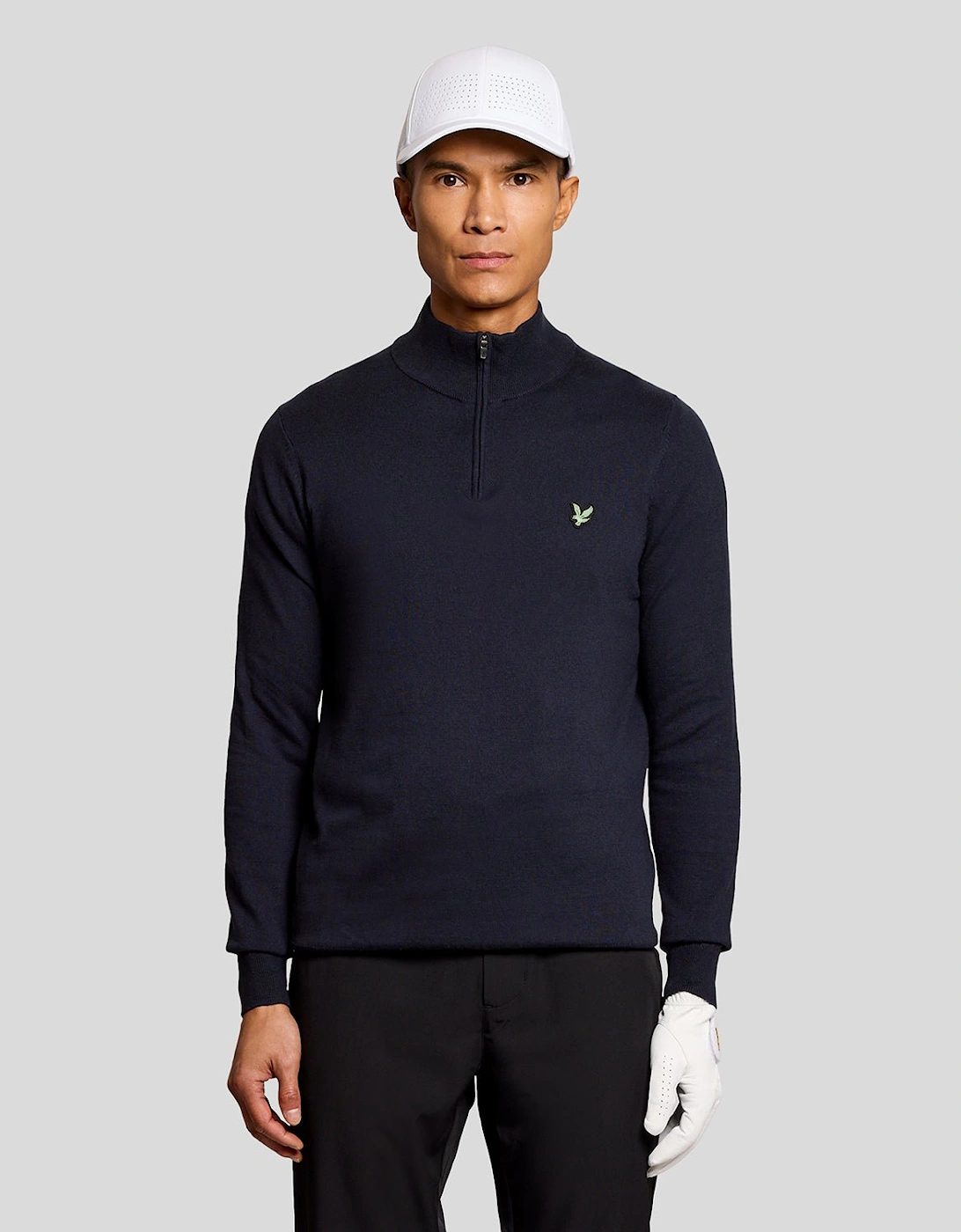 Green Eagle Cotton Blend 1/4 Zip Jumper