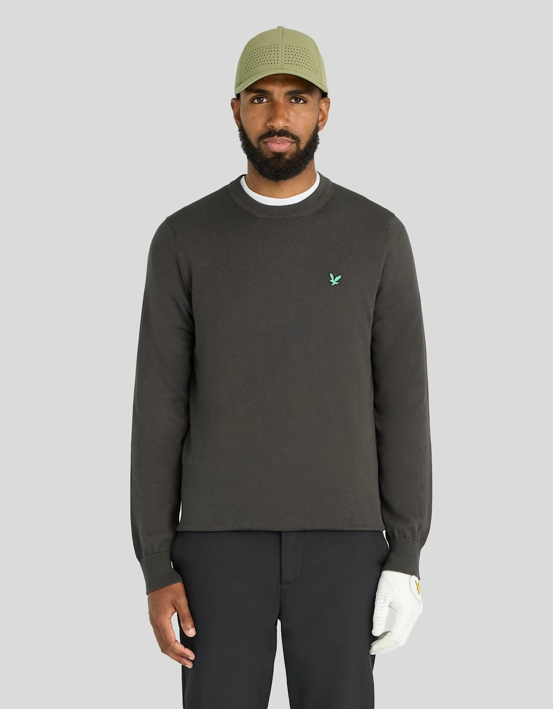 Lyle & Scott Lyle And Scott Men's Green Eagle Cotton Blend Crew Neck Sweatshirt