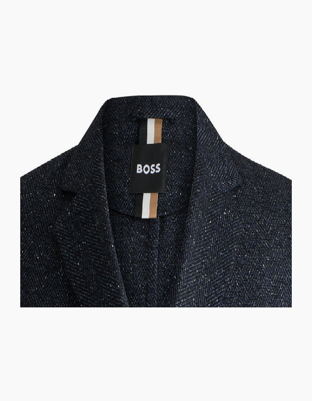 Herringbone Double Button Notch Collared Blazer