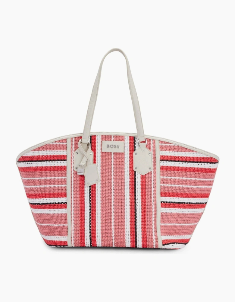 Ivy Stripe Patterned Tote with Key Case