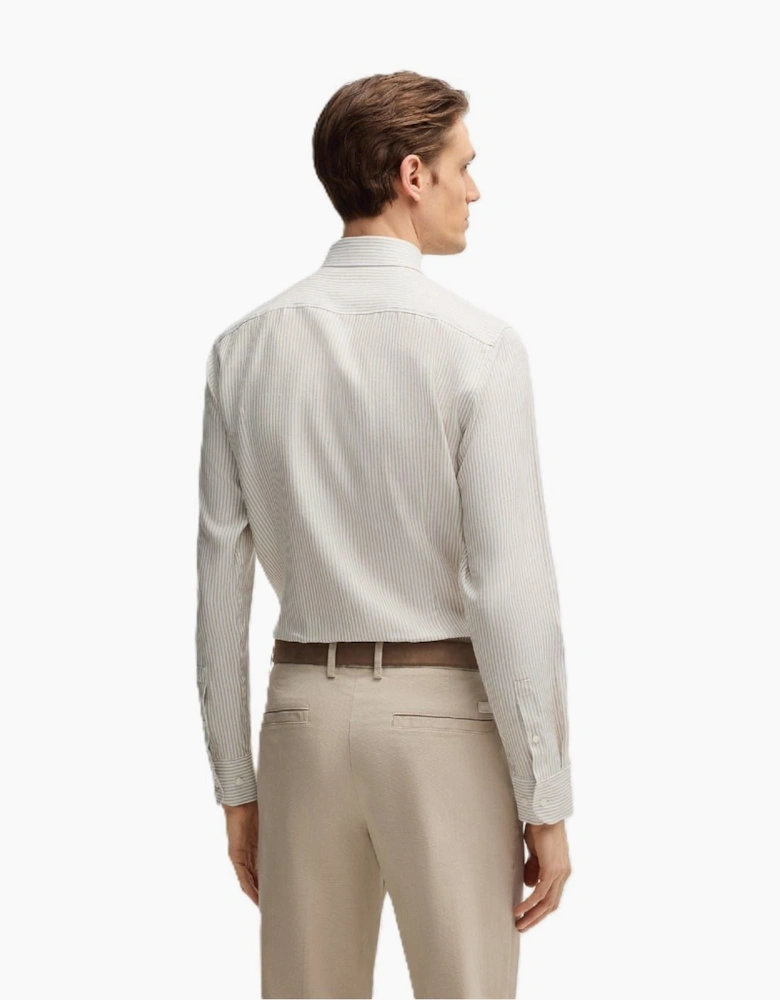 Collared Neck Long Sleeve Regular Fit Oxford Shirt