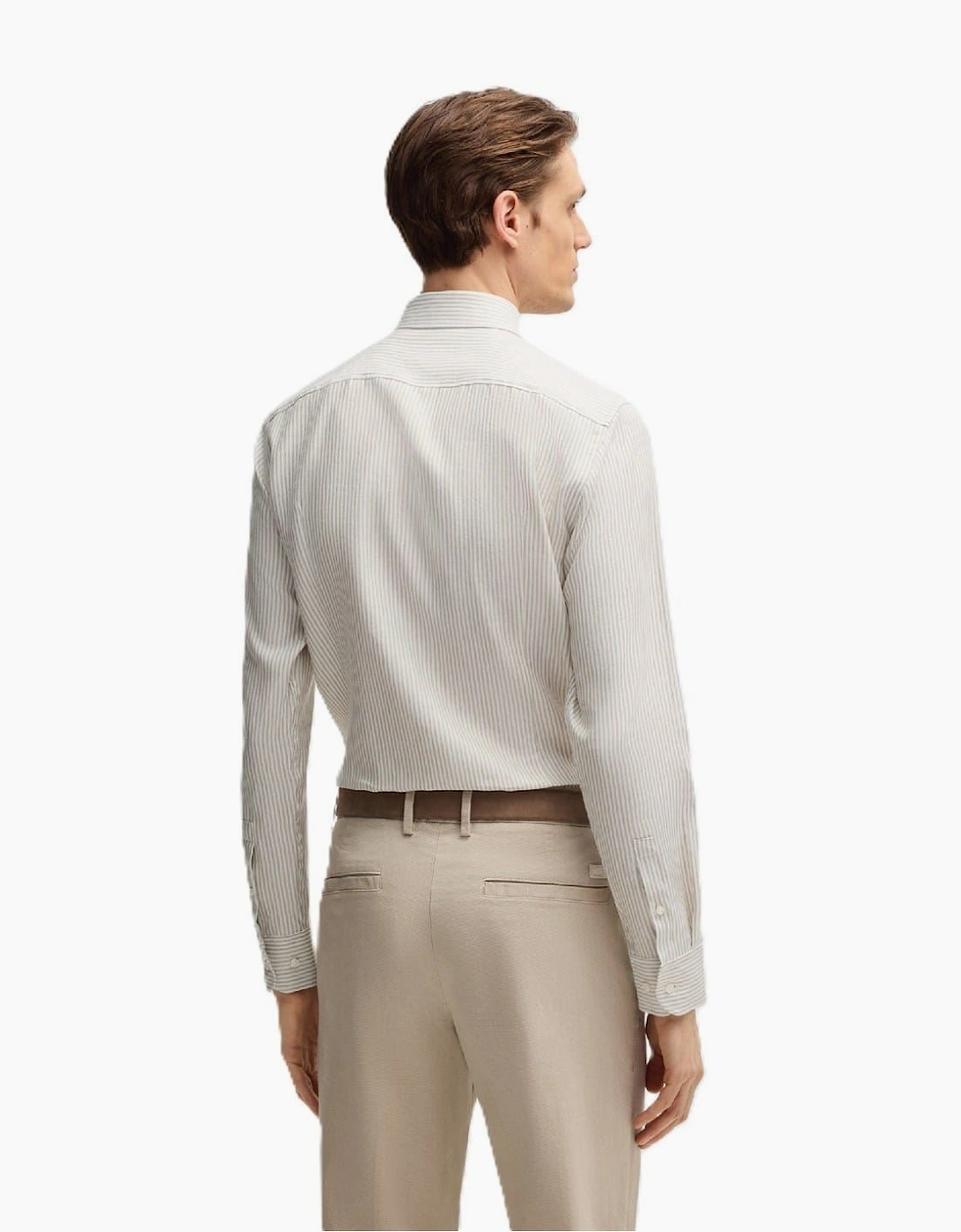 Collared Neck Long Sleeve Regular Fit Oxford Shirt