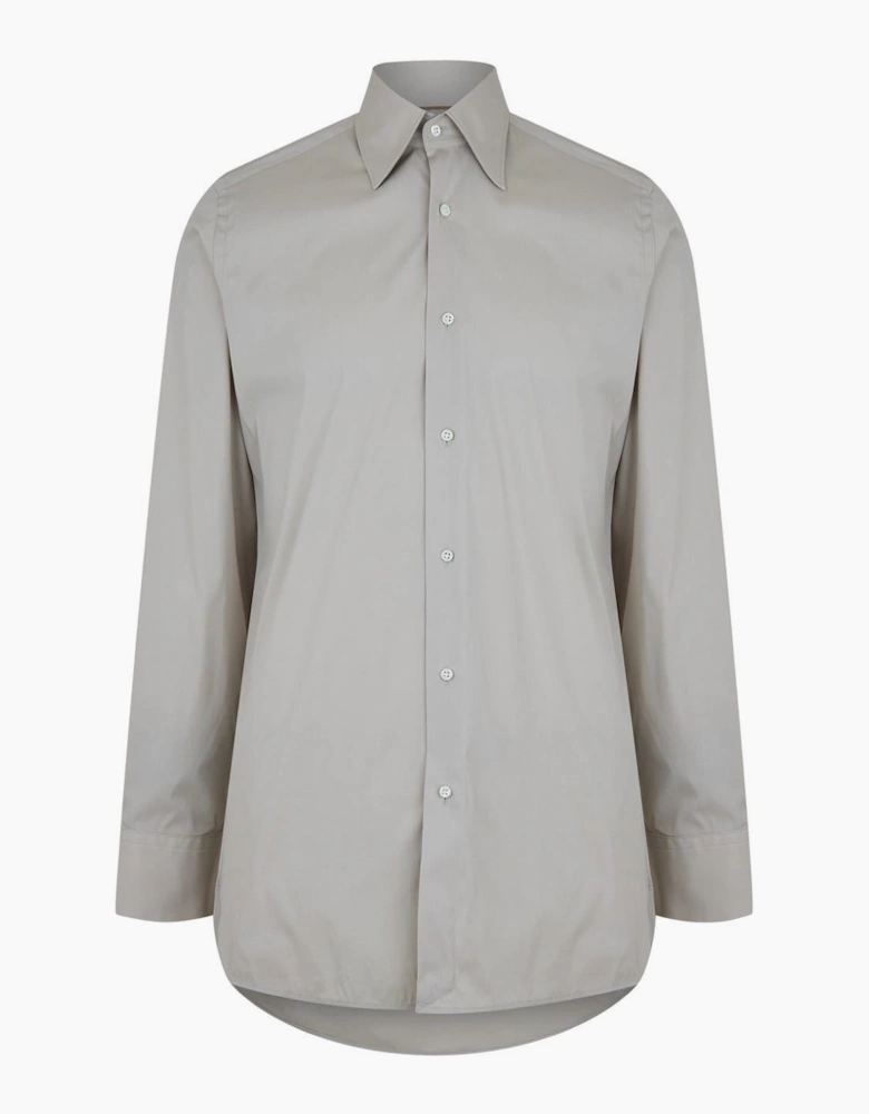 Collared Neck Point Collar Long Sleeve Shirt