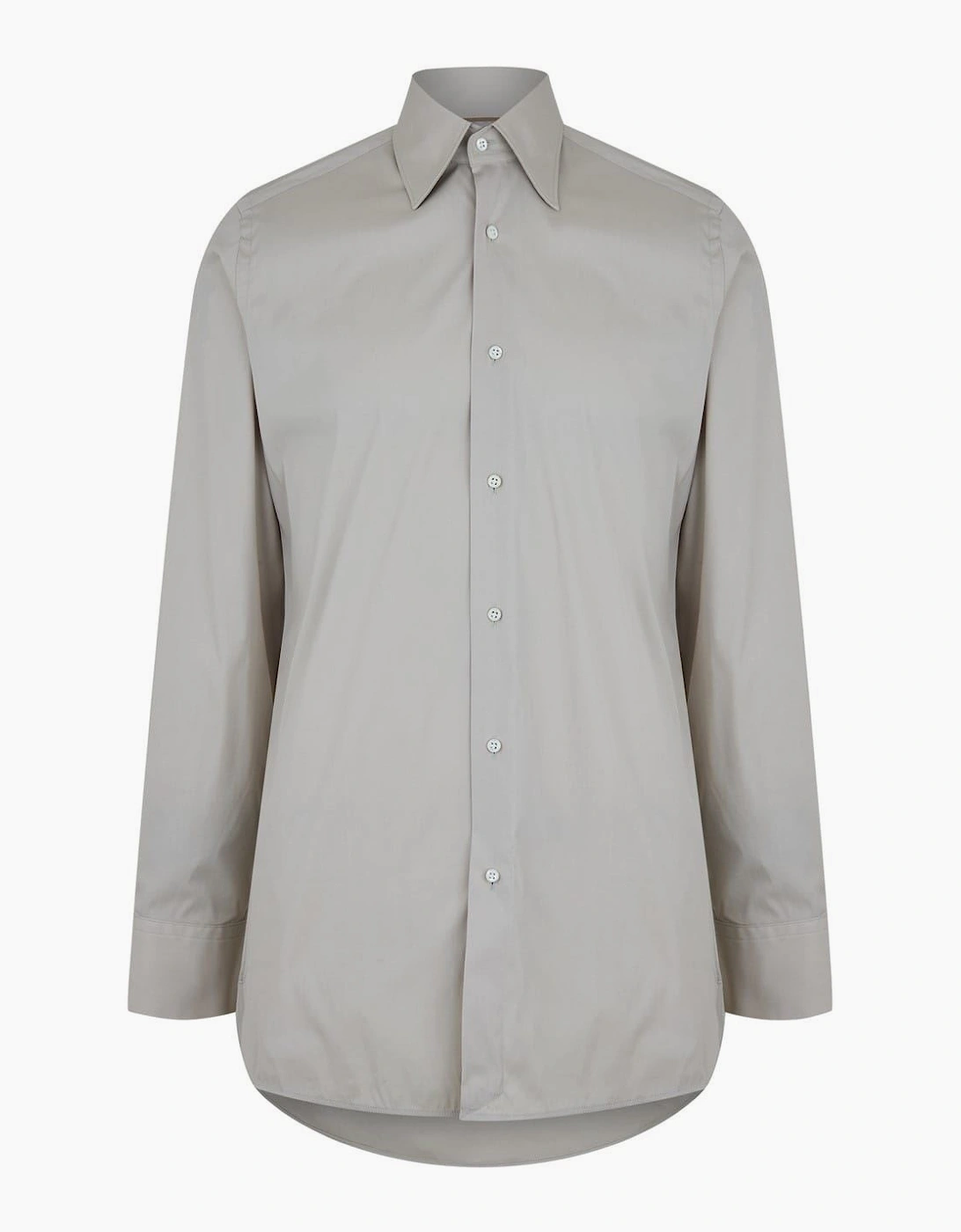 Collared Neck Point Collar Long Sleeve Shirt