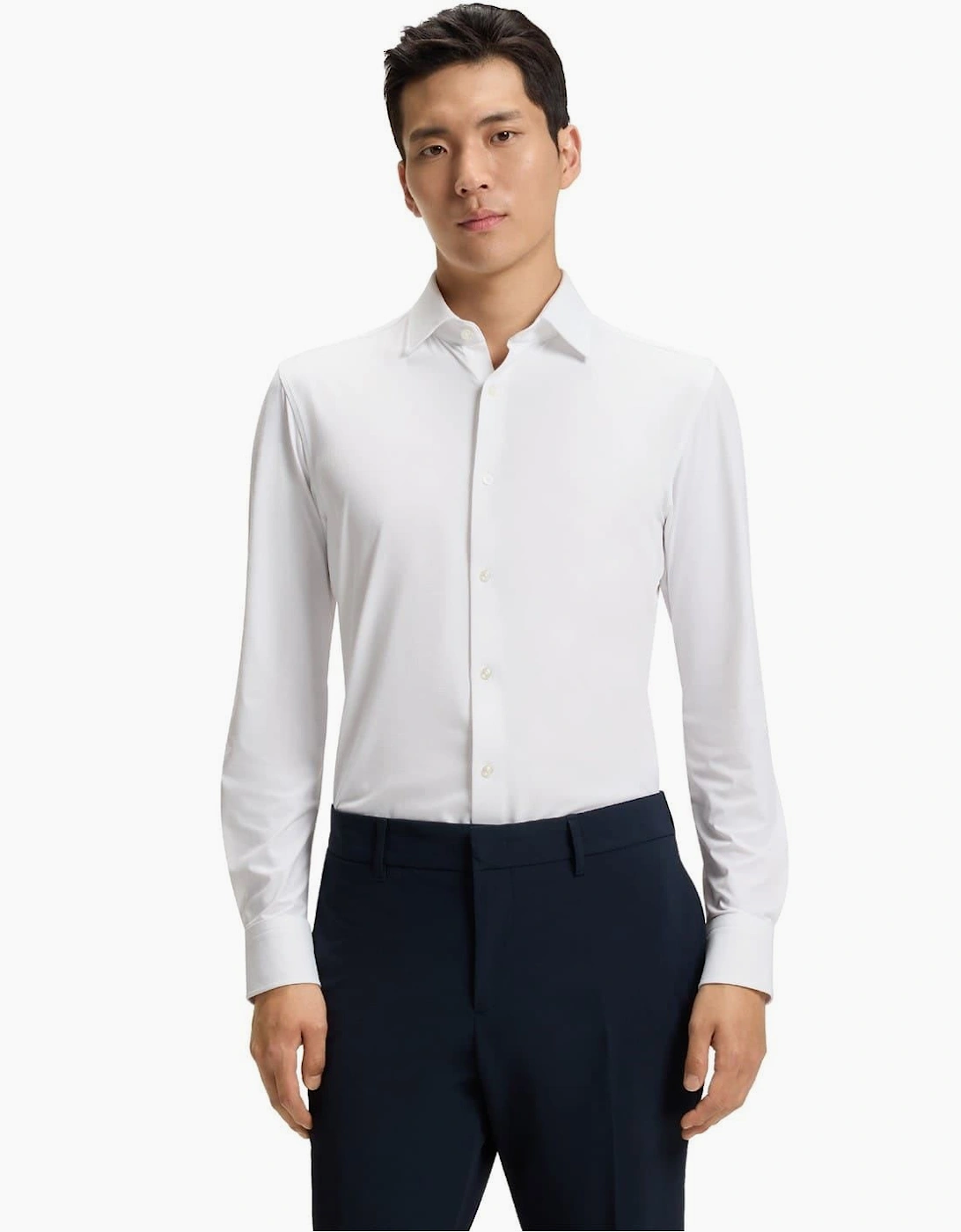 Point Collar Long Sleeve Regular Fit Oxford Shirt