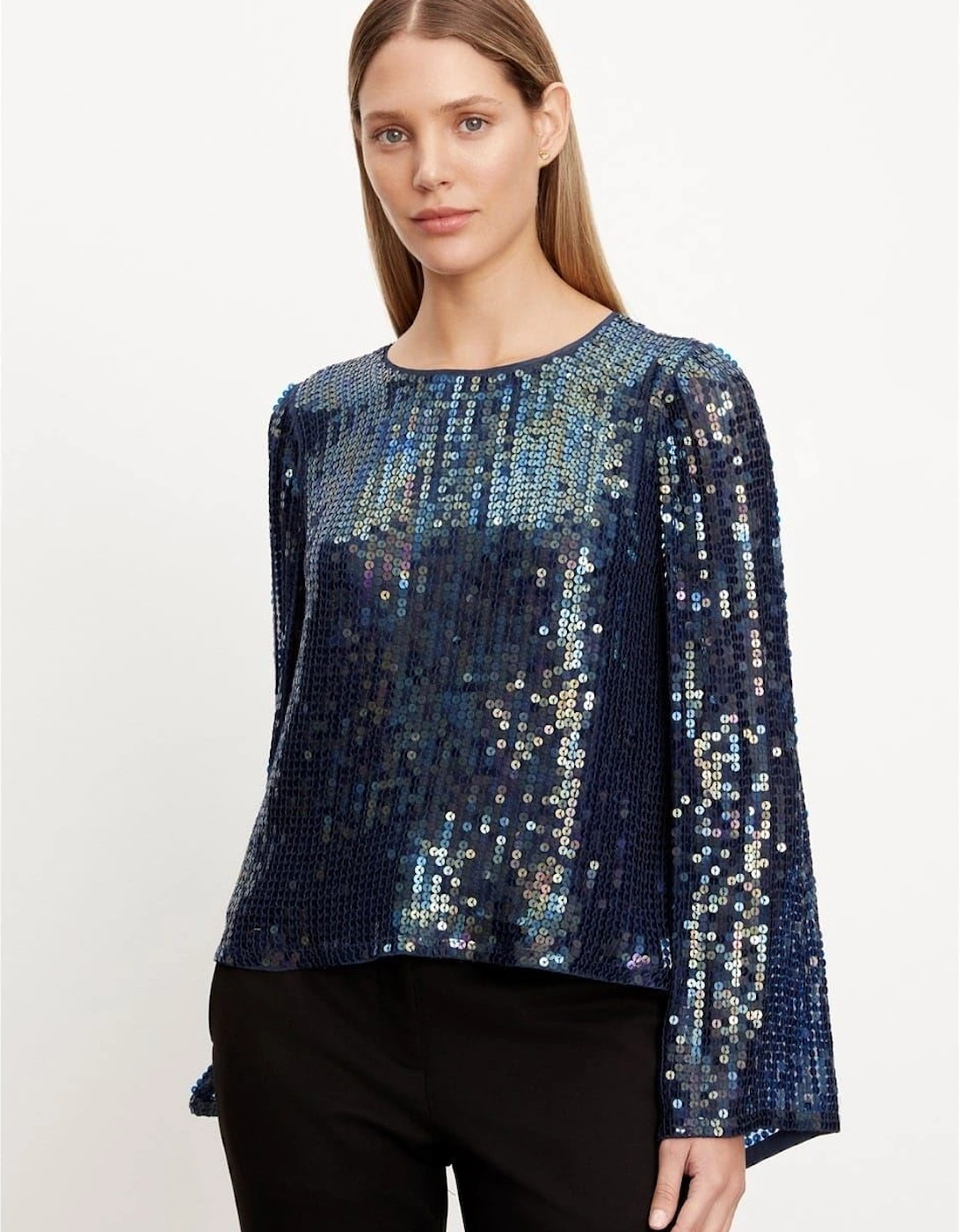 Regular Fit Bell Sleeve Blouse
