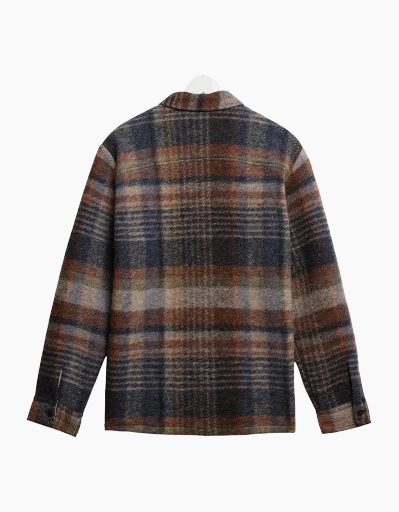 Wax London Whiting Ari Wool Blend Check Overshirt
