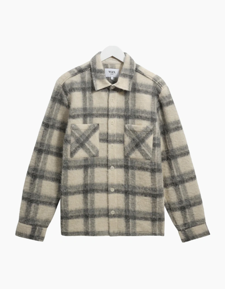 Wax London Whiting Ash Wool Blend Check Overshirt