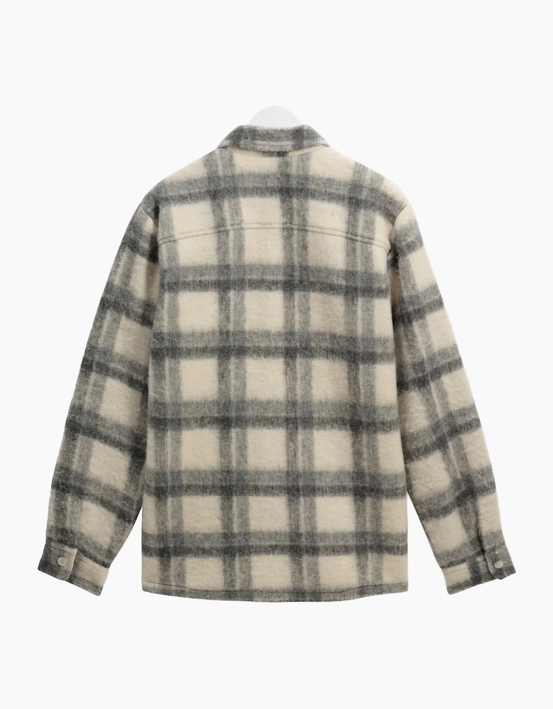 Wax London Whiting Ash Wool Blend Check Overshirt