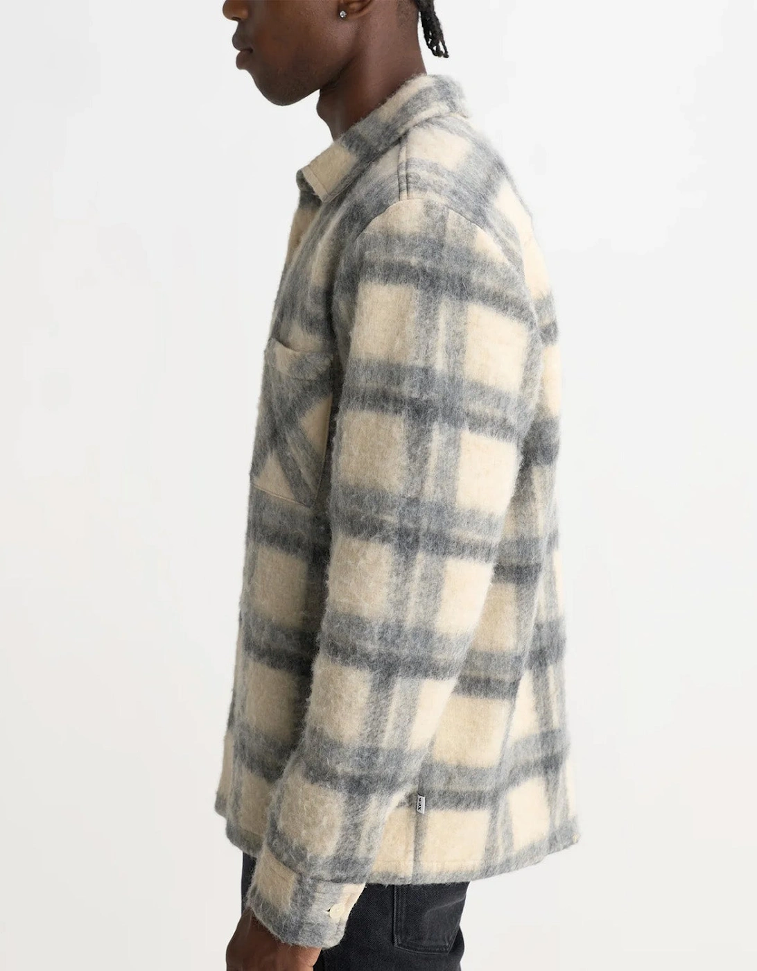 Wax London Whiting Ash Wool Blend Check Overshirt