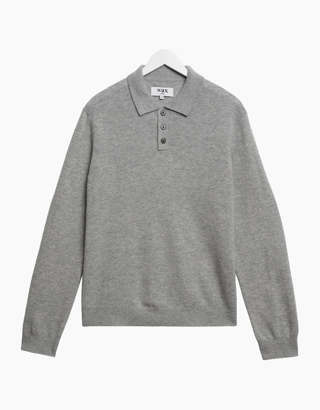 Wax London Wax London Lawrie Soft Merino Wool Polo - Grey