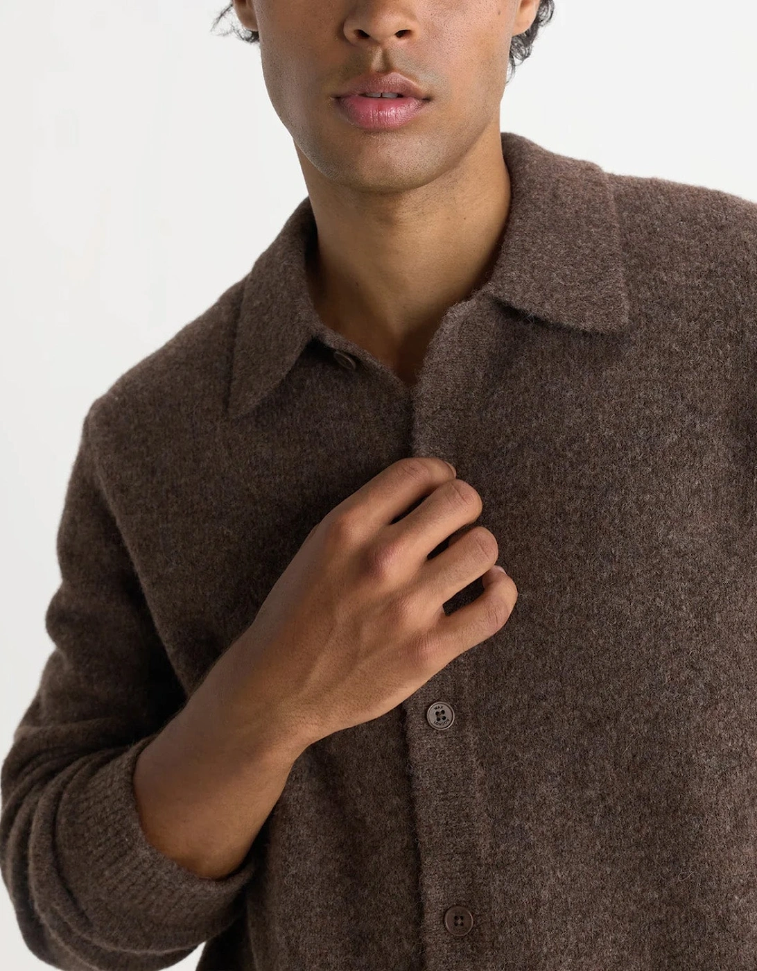 Wax London Tristan Fluffy Wool Blend Polo