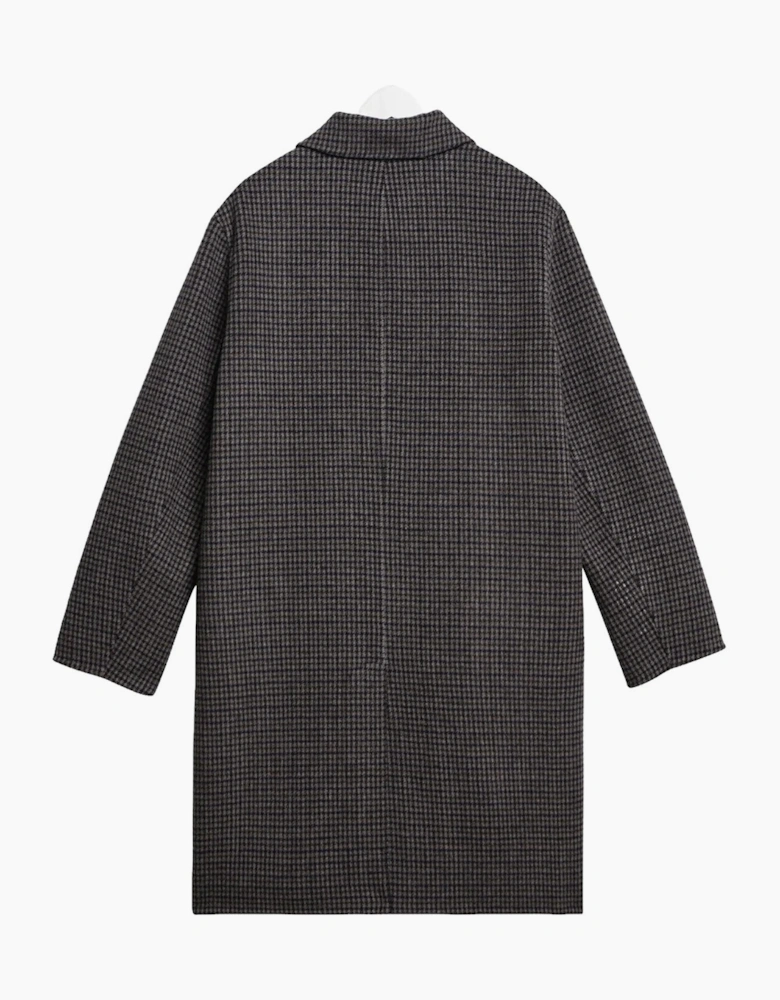 Wax London Stan Double Face Check Wool Coat