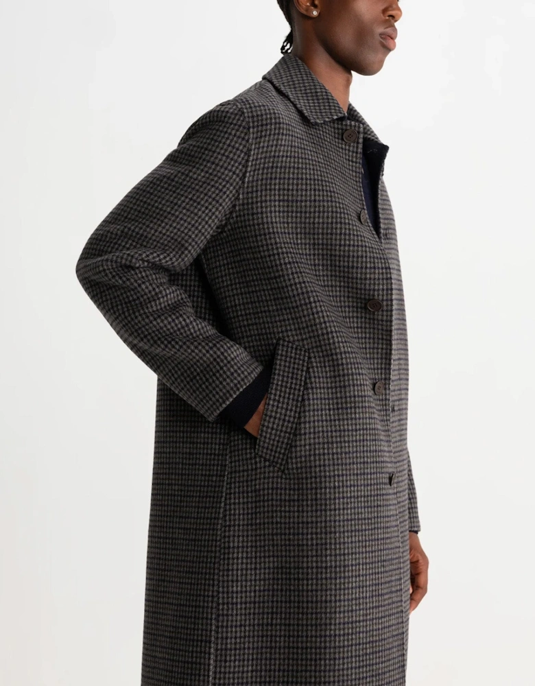 Wax London Stan Double Face Check Wool Coat